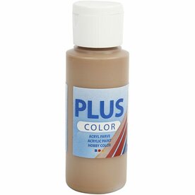 Acrylverf - Beige Verf - Acrylaatverf - Acrylic paint - Hobbyverf - Sneldrogende Verf - Dekkende Verf - Waterbasis Verf - Hoogwaardige Decoratie Verf - Lichtbruin - Plus Color Verf - 60ml