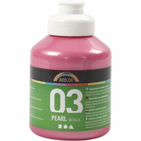 Metallic verf lichtroze | Acrylverf metallic | Lichtroze shimmer hobbyverf | Glanzend | 500 ml | 1 fles
