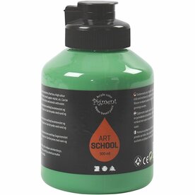 Acrylverf Medium Green groen (Pigment Art School) | Hobbyverf | Groene acrylic verf | Dekkend | 500 ml | 1 stuk
