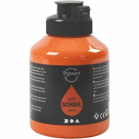 Acrylverf Oranje oranje | Hobbyverf | Oranje acrylic verf | Semi-transparant | 500 ml | 1 fles