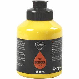 Acrylverf Primair Geel geel | Hobbyverf | Gele acrylic verf | Semi-glanzend | 500 ml | 1 fles