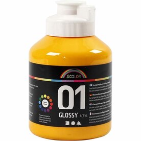Acrylverf Geel | Hobbyverf | Gele Acrylic Verf | Glossy | 500 ml | 1 stuk