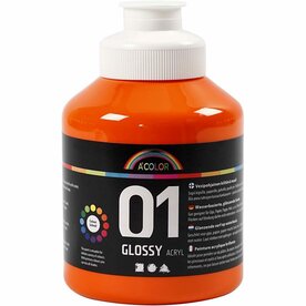 Acrylverf Oranje | Hobbyverf | Oranje Acrylic Verf | Glossy | 500 ml | 1 stuk