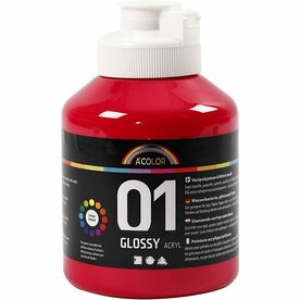 Acrylverf Rood | Schoolverf | Rode Acrylic Verf | Glossy | 500 ml | 1 stuk