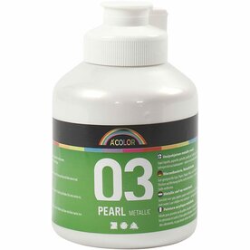 Metallic Verf - Acrylverf Metallic Wit - Metaalverf - Witte Metallic Hobbyverf - Glansverf - Shimmerverf - 500ml