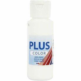 Acrylverf - Witte Verf - Acrylaatverf - Acrylic paint - Hobbyverf - Knutselen en Verven - Sneldrogende Verf - Waterbasis Verf - Hoogwaardige Decoratie Verf - Plus Color Verf - 60ml