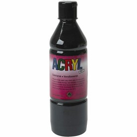 Acrylverf - Zwarte Verf - Acrylaatverf - Acrylic paint - Hobbyverf - Knutselen en Verven - Sneldrogend - Hoogwaardige waterbasis Acrylverf - 500 ml
