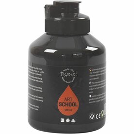 Acrylverf Zwart zwart | Hobbyverf | Zwarte acrylic verf | Semi-glanzend | 500 ml | 1 fles