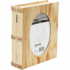 Houten Doos In Boekvorm &ndash; Decoratieve Opbergdoos &ndash; 21,7 x 18 cm