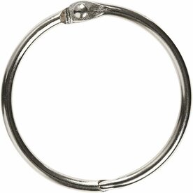 Boekbindersring Zilverkleurig &ndash; Metalen Binder Ring &ndash; 38 mm &ndash; 8 Stuks