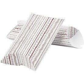 Cadeaudoosje &ndash; Rood Doodles &ndash; 18x15x6 Cm &ndash; 3 Stuks