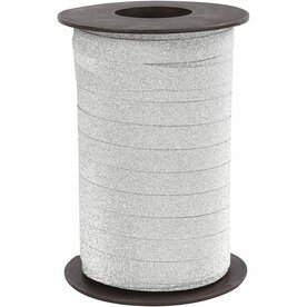 Cadeaulint &ndash; Zilver Glitter Lint &ndash; 10 Mm &ndash; 100m