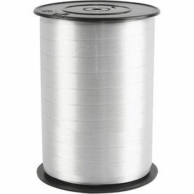 Cadeaulint &ndash; Zilver Glimmend Lint &ndash; Inpaklint &ndash; 10 Mm &ndash; 250 Mtr