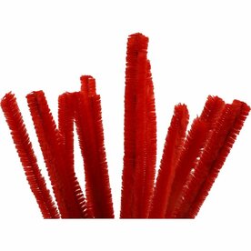 Chenille Draad - Pluche Draad - Pijpenragers - Rood - 15mm