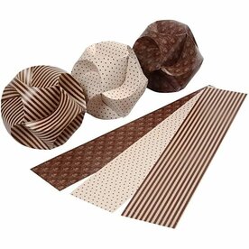 Papieren Click Ballen - Bruin - DIY Knutselset - Vivi Gade Design - Voorgestanste Stroken - Inclusief Instructie - 5,5x28,4 cm - 9 Stuks