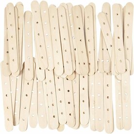 Constructiestokjes - Multifunctionele Houten Stokjes - Houtbewerking - Creatieve DIY Projecten - Hobby Handwerken - Afmetingen L 15 cm - B 1,8 cm - Gatgrootte 4 mm - Set van 500 Stuks