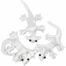 Creepy-Crawly textiel figuren wit &ndash; 3 stuks