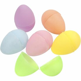 Tweedelige Eieren Pasen - Pastelkleurige Eieren Decoratie - Lente Decoratie Eitjes - DIY Tweedelige Eieren - Vrolijke Eitjes voor Pasen - Hoogte 4,5 cm - Diameter 3 cm - 24 Stuks