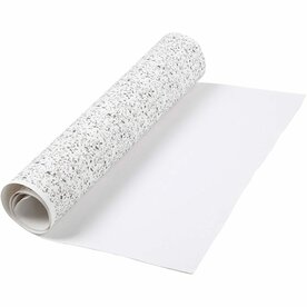 Faux Leather Papier Wit &ndash; Nepleer Papier &ndash; Leerpapier &ndash; Kunstleer Papier &ndash; Wasbaar Leerpapier &ndash; 49,5x100 Cm &ndash; 350 Gr