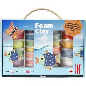 Foam Clay Blauw | Kinder Klei | Lichtgewicht Air Dry Clay | Zelfhardende Klei Met Styropor Balletjes | 560 Gram