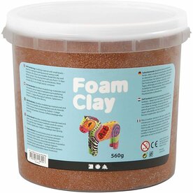 Foam Clay Bruin | Kinder Klei | Lichtgewicht Air Dry Clay | Zelfhardende Klei Met Styropor Balletjes | 560 Gram