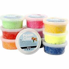 Foam Clay Diverse Kleuren | Kinder Klei Set | Lichtgewicht Air Dry Clay | Zelfhardende Klei | 12 x 10 Gram