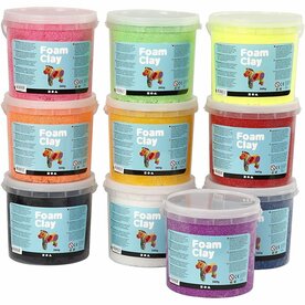 Foam Clay Diverse Kleuren | Kinder Klei Set | Air Dry Clay | Zelfhardende Klei | 10 x 560 Gram