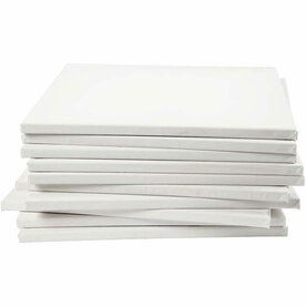 Gespannen canvas, afm 40x40 cm, diepte 1,6 cm, wit, 280 gr, 40stuks, 280 gr