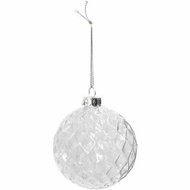 Glazen Facet Bal &ndash; D: 7,8 Cm &ndash; Transparant &ndash; 4stuks