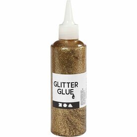 Glitterlijm goud &ndash; Gouden glitter lijm 118 ml