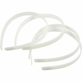 Dunne witte DIY haarbanden 13 mm &ndash; Haaraccessoires &ndash; 5 st.