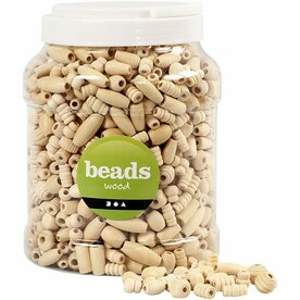 Houten Kralen - Grootte 5-28 mm - Naturel - DIY Creatief