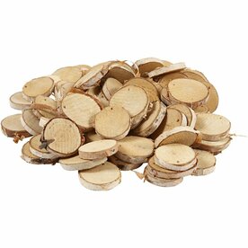 Houten Schijven - Boomstamschijfjes voor Creatieve Decoratie - DIY Houten Schijf Met Schors - Houten Schijf Set - 15x9 cm - Dikte 15 mm - 7 Stuks