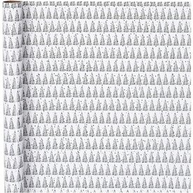 Inpakpapier &ndash; Groen/Wit Denneboom &ndash; 70 Cm &ndash; 4m