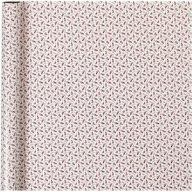 Inpakpapier &ndash; Rood/Wit Trompet &ndash; 70 Cm &ndash; 4m