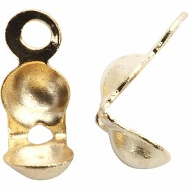 Kalot, verguld, L: 8 mm, d 3 mm, 100 stuk