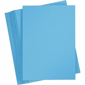Blauw Karton A4 180 Grams | Hobbykarton | Helderblauw Knutselkarton | Blauw Papier 21x29,7 cm | 100 Vellen