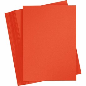 Rood Karton A4 180 Grams | Hobbykarton | Helder Rood Knutselkarton | Rood Papier 21x29,7 cm | 100 Vellen