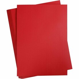 Rood Karton A2 180 Grams | Hobbykarton | Kerstrood Knutselkarton | Rood Papier 42x60 cm | 100 Vellen