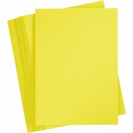 Geel Karton A4 180 Grams | Hobbykarton | Sun Yellow Knutselkarton | Geel Papier 21x29,7 cm | 100 Vellen