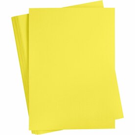 Geel Karton A2 180 Grams | Hobbykarton | Felgeel Knutselkarton | Geel Papier 42x59,4 cm | 100 Vellen