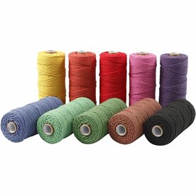 Katoenkoord - 315 m - 1 mm - Assorti Kleuren - DIY Knutselen