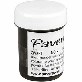 Zwart Kleurpoeder Paver Color - Pigmentpoeder voor Beeldhouwen &amp; Sculpturen - Mengbaar met Paverpol - Perfect voor Creatieve Kleurvariaties - 40 ml Verpakking
