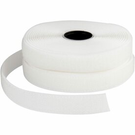 Klittenband | Zelfklevend klittenband | Haak en lus tape | Wit klittenband | 20 mm | 5 Meter
