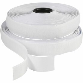 Klittenband | Niet zelfklevend klittenband | Haak en lus tape | Wit klittenband | 20 mm | 5 Meter