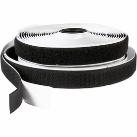 Klittenband | Zelfklevend klittenband | Haak en lus tape | Zwart klittenband | 20 mm | 5 Meter