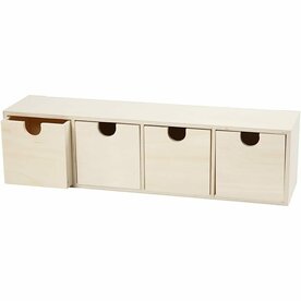 Kleine Ladenkast Hout &ndash; DIY Hobbykast &ndash; Decoratieve Kast &ndash; Houten Organizer &ndash; 9,2x34,7 Cm