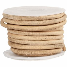 Leerkoord - Naturel Leren Koord - Dikte 4mm