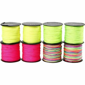 Neon Macram&eacute; Koord - DIY Nylon Knoopkoord - 8x28m - 1mm dik