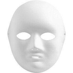 Witte maskers papierpulp &ndash; DIY papiermaskers &ndash; 22x17 cm &ndash; 10 stuks